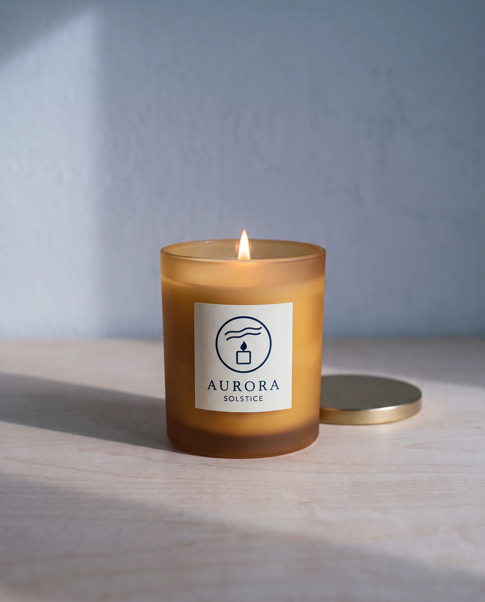 Solstice Candle 8 oz — Amber, clove, smoked vanilla · amber glass