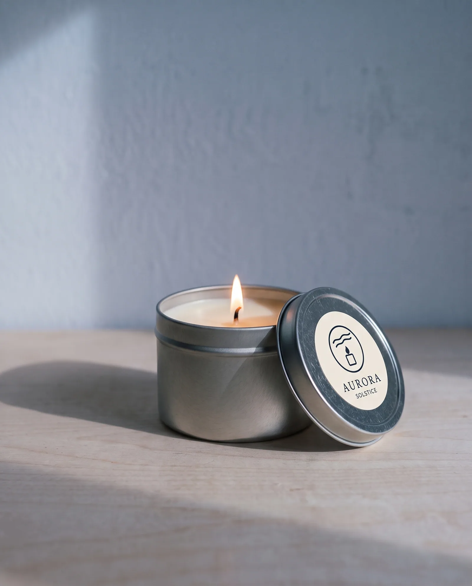 Solstice Travel Tin 4 oz — Amber, clove, smoked vanilla · brushed tin